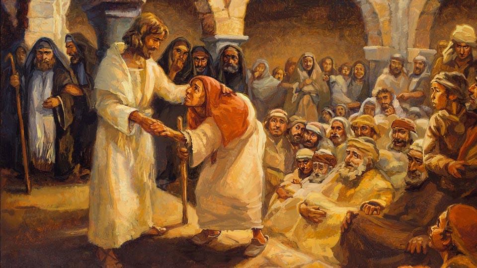 jesus heals woman bowed over
