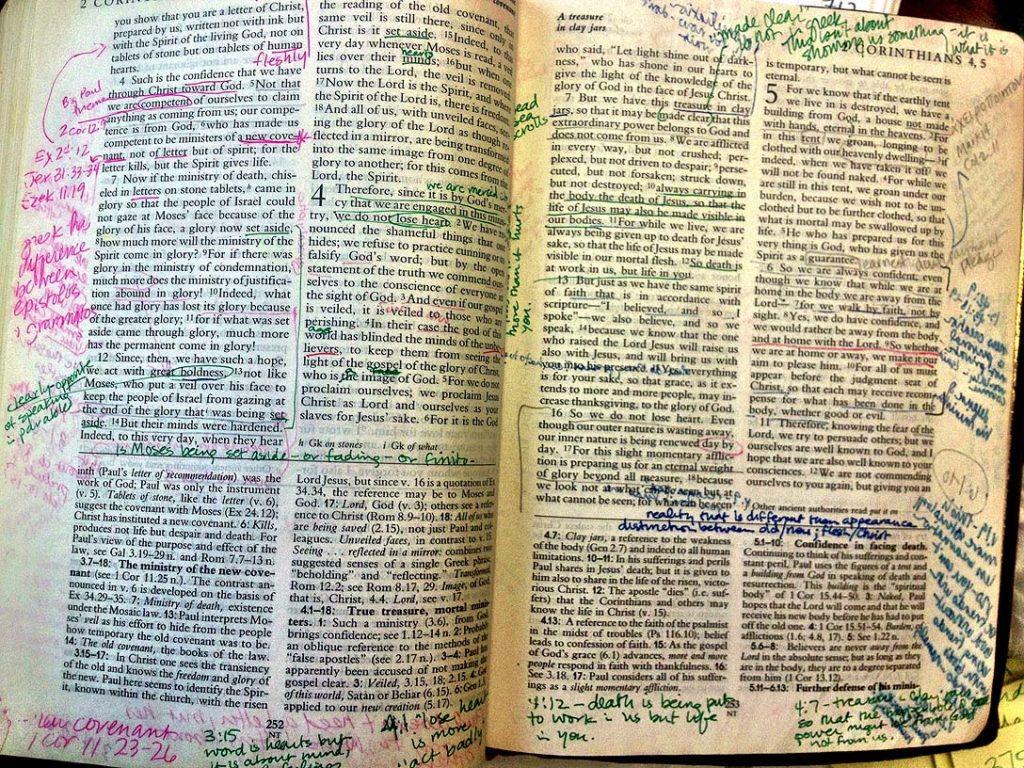 bible with writing